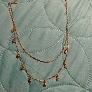 Park Lane star double strand necklace in gold tone